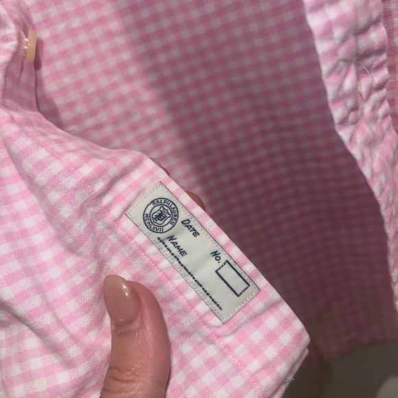 POLO RALPH LAUREN Pink White Gingham Check SS Oxford Shirt Men's SZ L - Picture 7 of 8